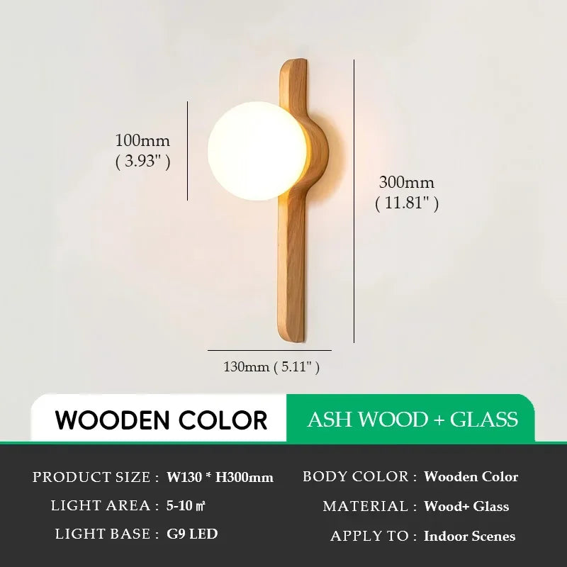 Sora Halo Wood Wall Sconce – Wabi-Sabi – product detail 6