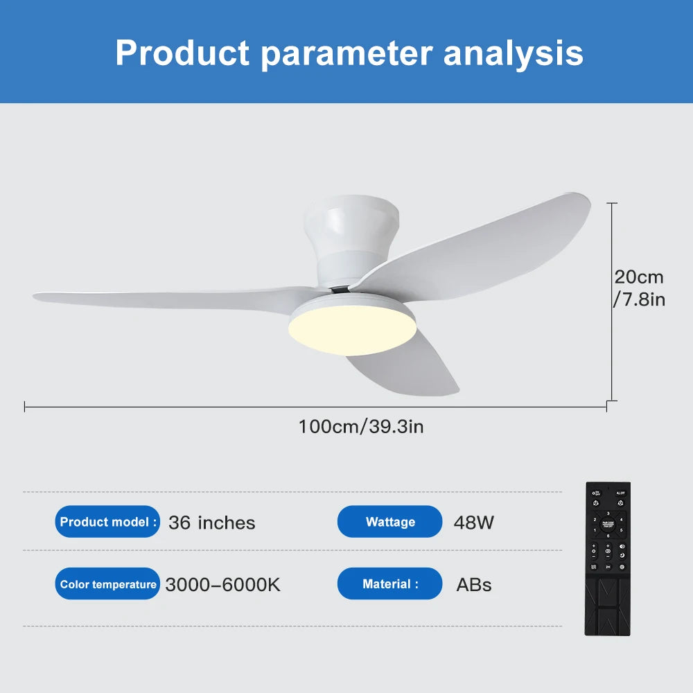 Ilaria Integrated High-Airflow Ceiling Fan Light for Bedroom