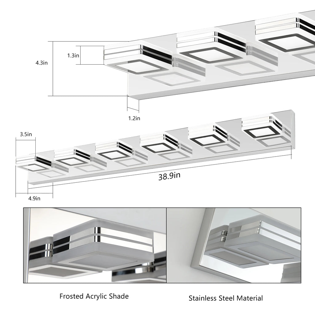 Acrylic Linear LED Bathroom Vanity & Mirror Light – Modern LED Linear for Bathroom | Calista Halo by Evenlyr