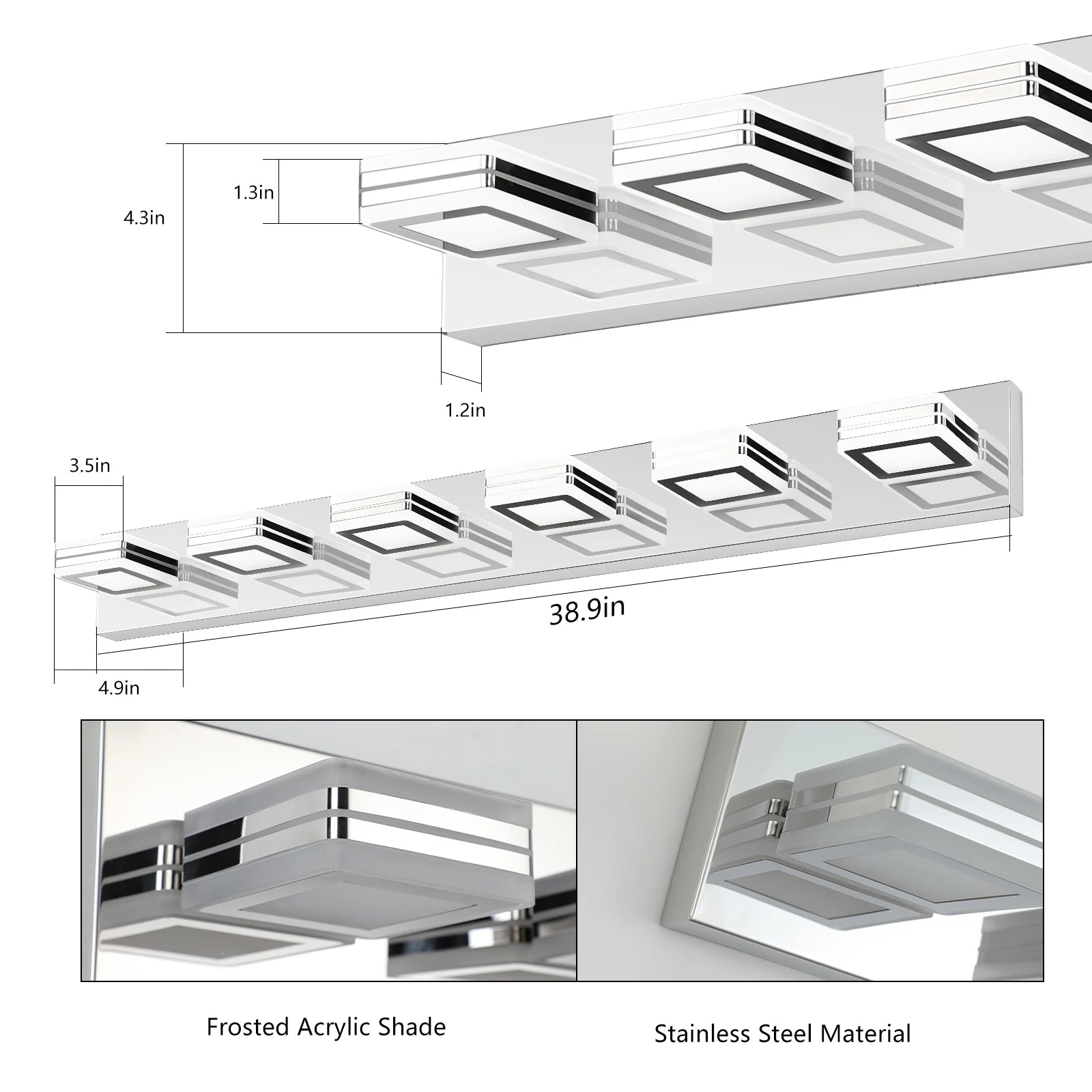 Acrylic Linear LED Bathroom Vanity & Mirror Light – Modern LED Linear for Bathroom | Calista Halo by Evenlyr