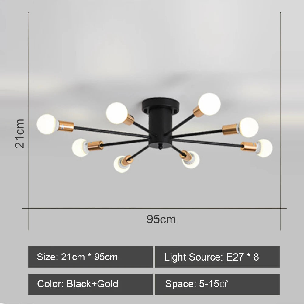 Quintara Flush Mount Modern Chandelier for Dining Room – Vintage
