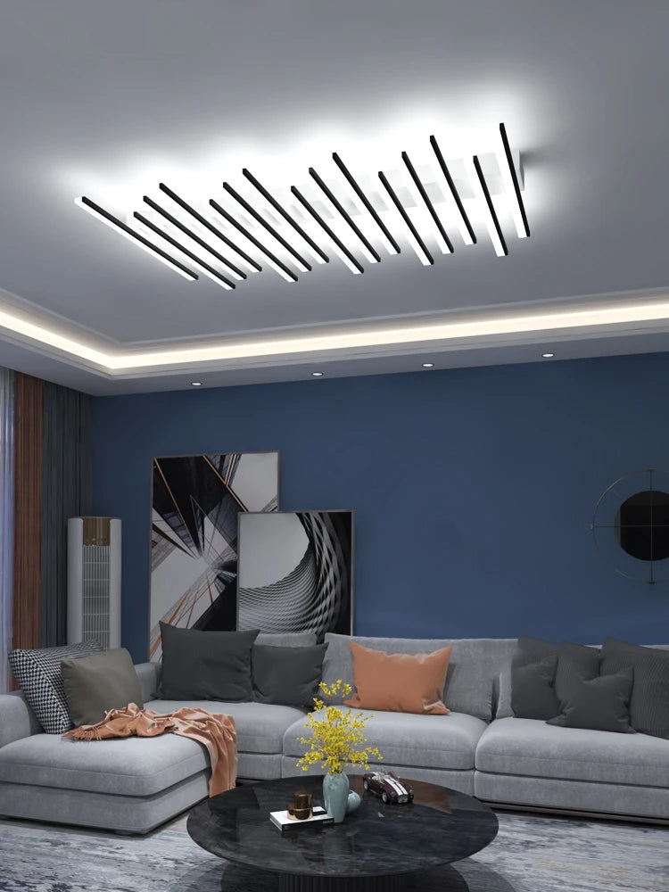 Metal Linear Flush Mount Ceiling Light – Modern LED Linear for Bedroom & Bedside, Living Room | Seren Line by Evenlyr