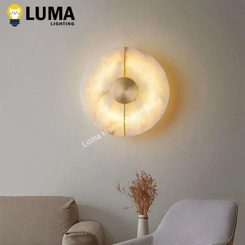 Tivoli Natural Marble and Copper Wall Sconce – Luxury – detail view 3