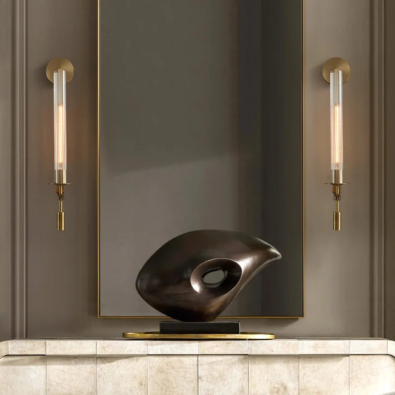 American Country Retro Brass Led Wall Lamps living room Foyer Hotel Bedroom Bedside Stairs Surface Mount Wall Light Luminaire