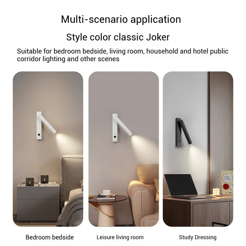 Firenze Adjustable LED Reading Wall Spotlight with Switch