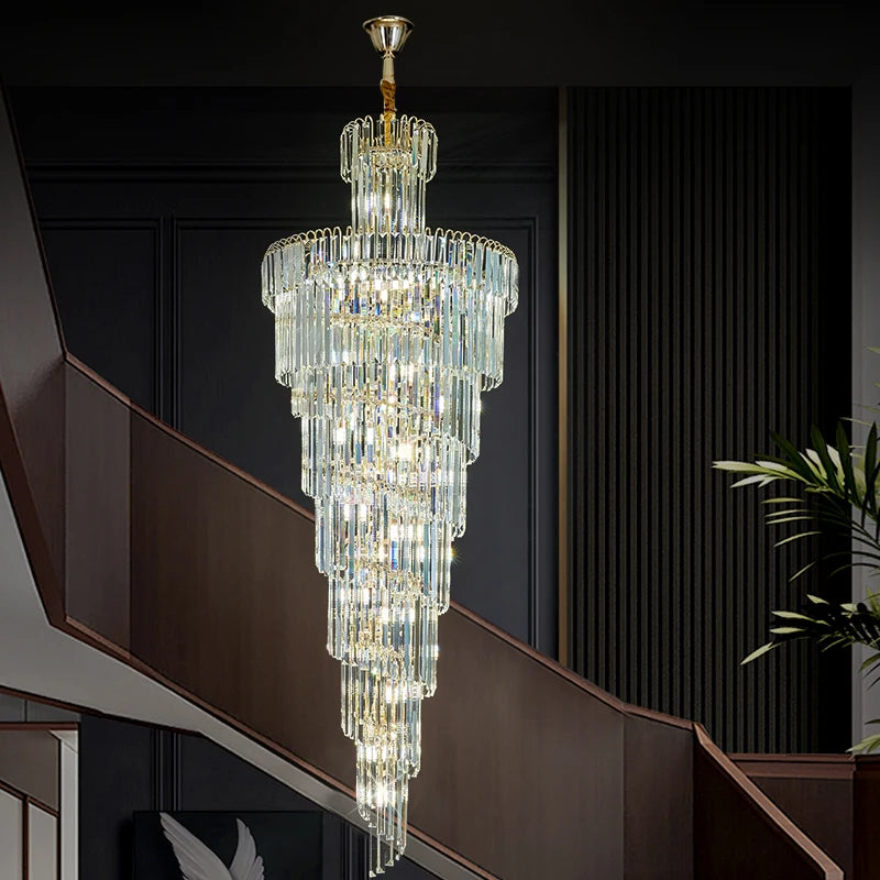 Crystal Chandelier – Modern Minimalist for Living Room, Staircase, Dining Room | Ilyra Halo by Evenlyr