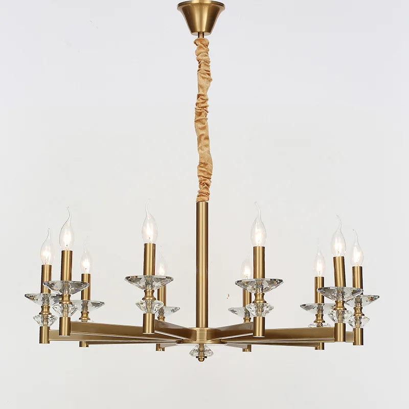 Glass & Crystal Chandelier – European Classic Dimmable LED for Dining Room, Living Room, Bedroom | Isolde Arc by Evenlyr