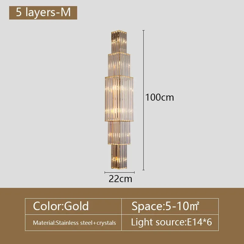 Crystal Wall Sconce – Modern Minimalist for Bedroom, Hallway, Living Room | Thalia Beam by Evenlyr