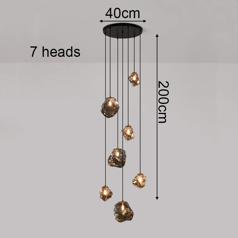 Designer Chandelier – Modern Minimalist Dimmable LED for Staircase, Foyer | Evanthe Veil by Evenlyr