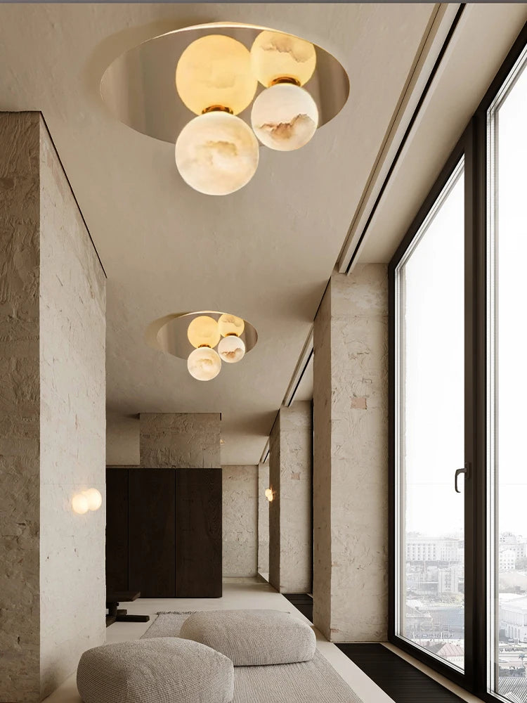 Alabaster & Marble Chandelier – Modern Minimalist for Dining Room, Living Room, Foyer | Sorella Line by Evenlyr
