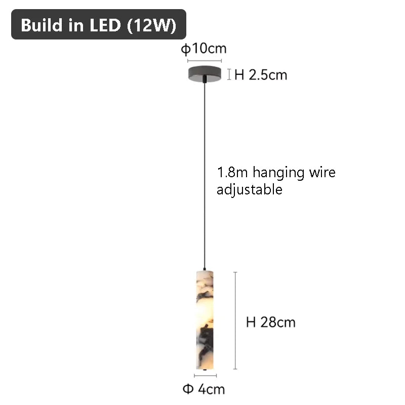 Oria Reed Alabaster Pendant Light – Dimmable – product detail 14