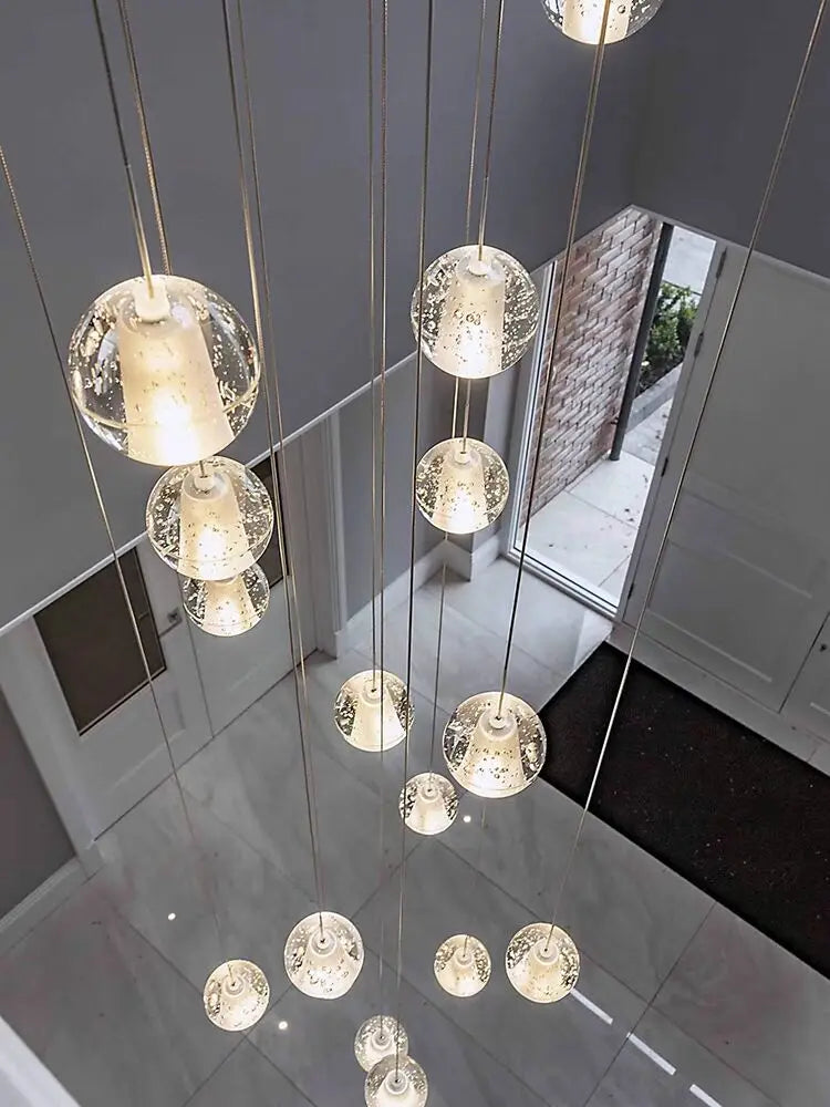 Crystal Globe Chandelier – Modern LED for Bedroom & Bedside, Living Room, Dining Room & Kitchen | Seren Halo by Evenlyr