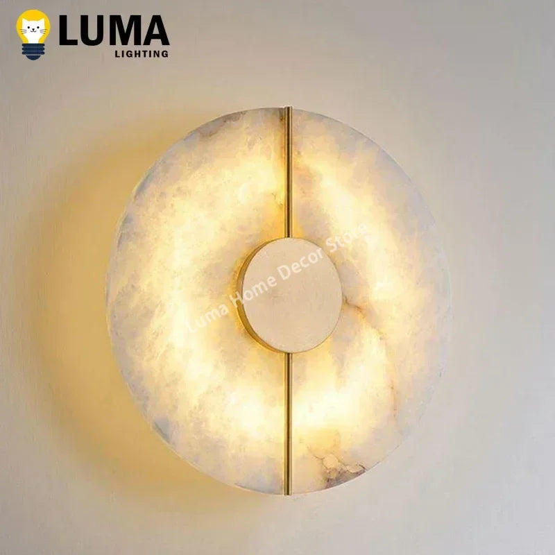 Tivoli Natural Marble and Copper Wall Sconce – Luxury – detail view 2