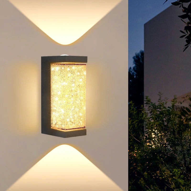 Caspian 10W Outdoor Wall Light for Exterior Corridor – Crystal – detail view 2