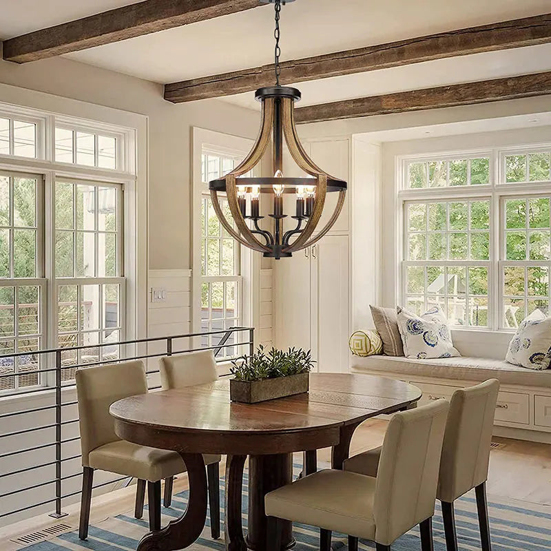 Designer Chandelier – Vintage Modern Dimmable LED for Dining Room, Foyer, Kitchen Island | Aurelia Halo by Evenlyr
