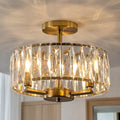 Crystal Round Flush Mount Ceiling Light – Modern for Hallway & Entryway, Living Room, Dining Room & Kitchen | Noemi Arc by Evenlyr