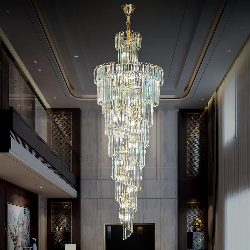 Crystal Chandelier – Modern Minimalist for Living Room, Staircase, Dining Room | Ilyra Halo by Evenlyr