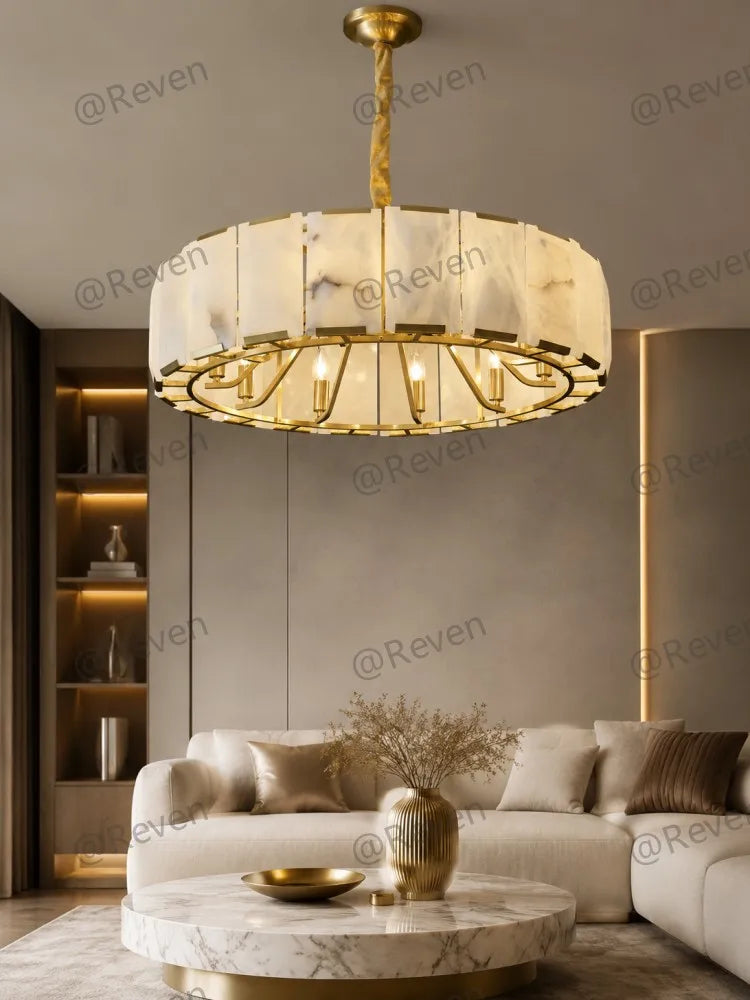 Sable Halo Alabaster Pendant Light – Modern Alabaster Pendant Lights for Dining Room