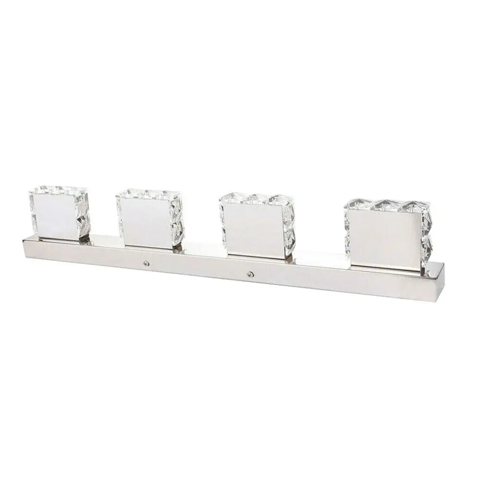 Caspian 4-Light LED Bathroom Mirror Light for Vanity Area – Crystal