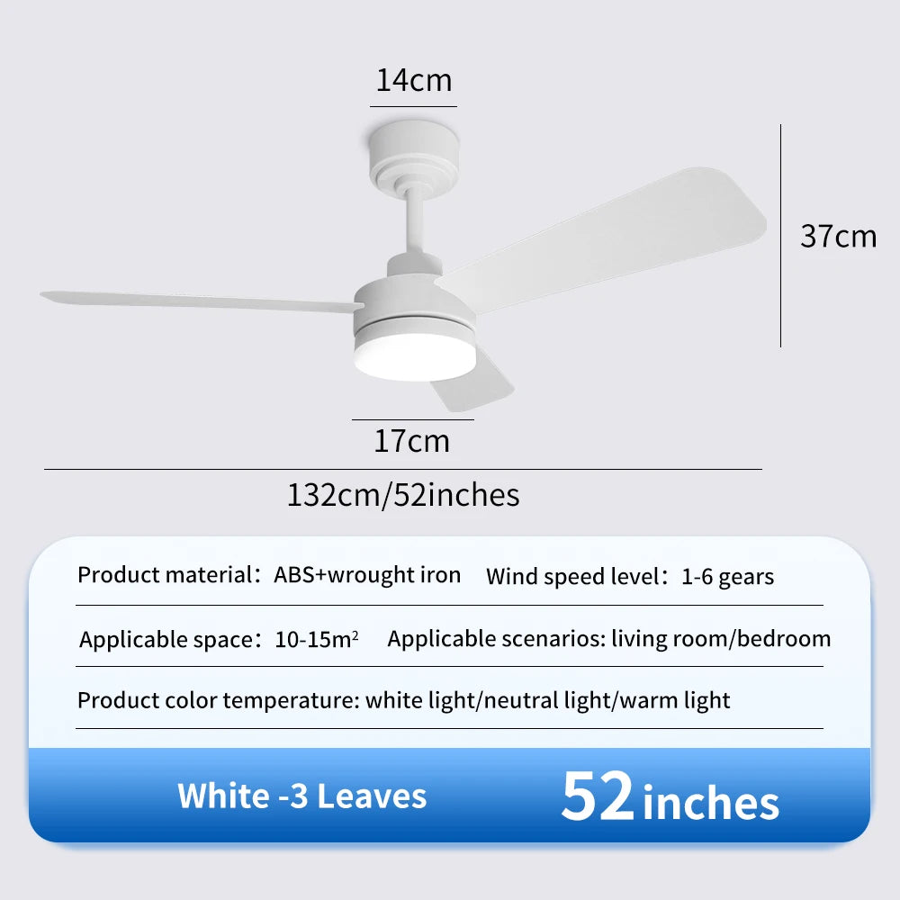 Orlena 40/52-Inch Black Ceiling Fan with Light – Remote Control