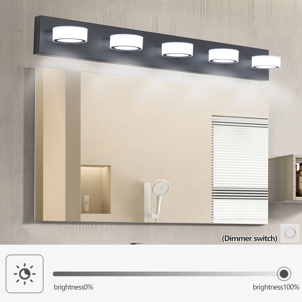 Metal LED Bathroom Vanity & Mirror Light – Modern LED for Bathroom | Oriana Line by Evenlyr