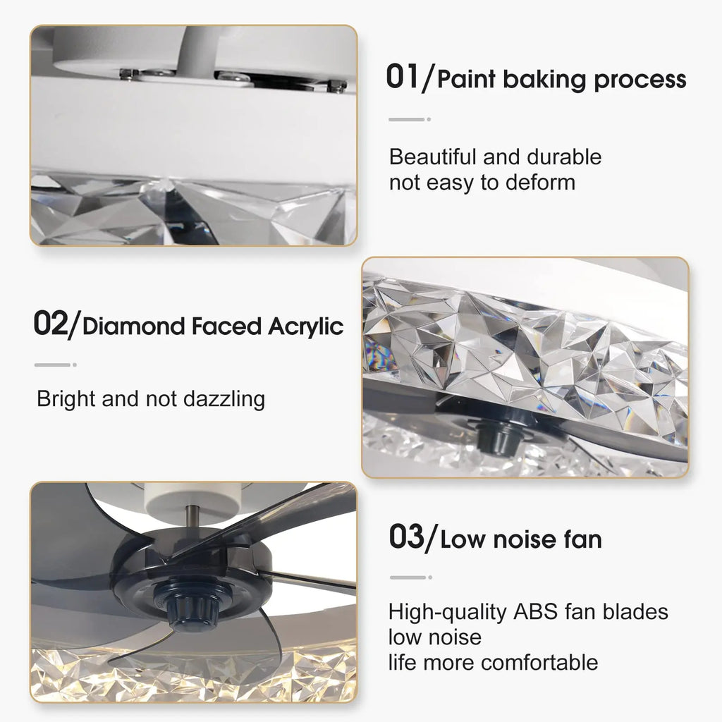 Belluno Low Profile Ceiling Fan with Light for Kitchen – App Control – detail view 5