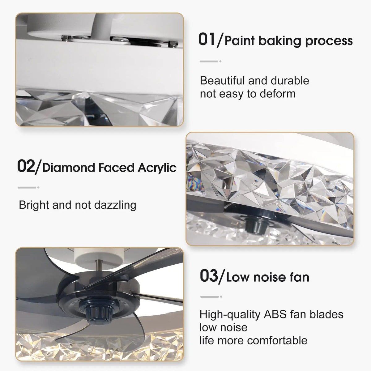 Belluno Low Profile Ceiling Fan with Light for Kitchen – App Control – detail view 5