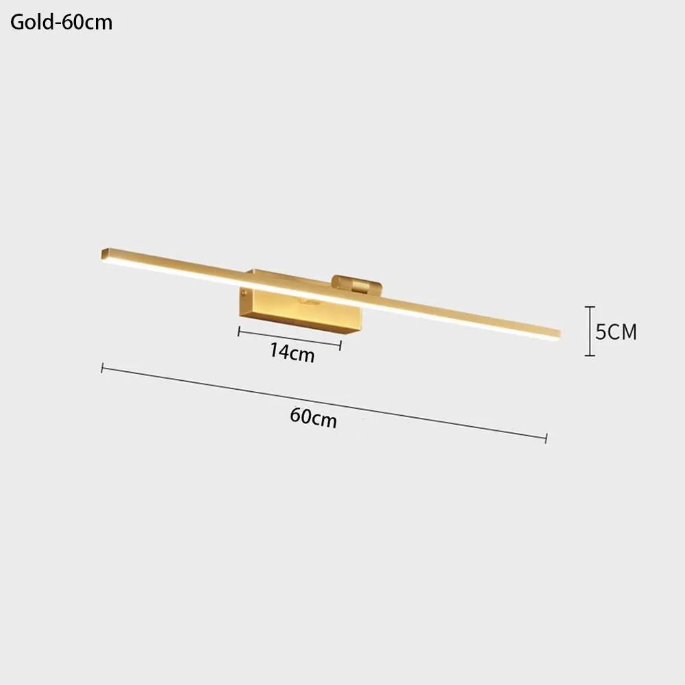 Brass LED Bathroom Vanity & Mirror Light – Modern Adjustable LED for Bathroom | Amaya Frame by Evenlyr
