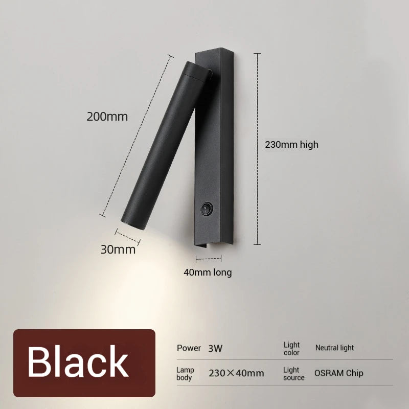 Firenze Adjustable LED Reading Wall Spotlight with Switch