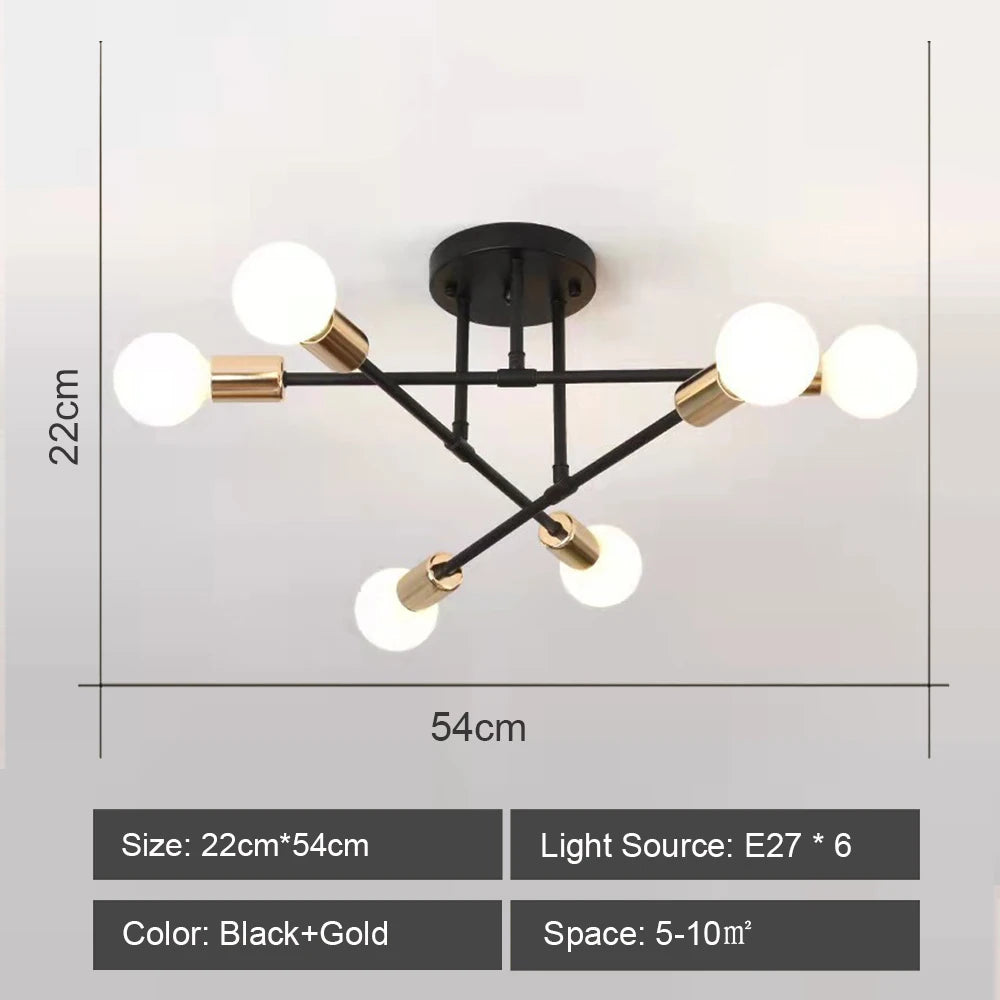 Quintara Flush Mount Modern Chandelier for Dining Room – Vintage