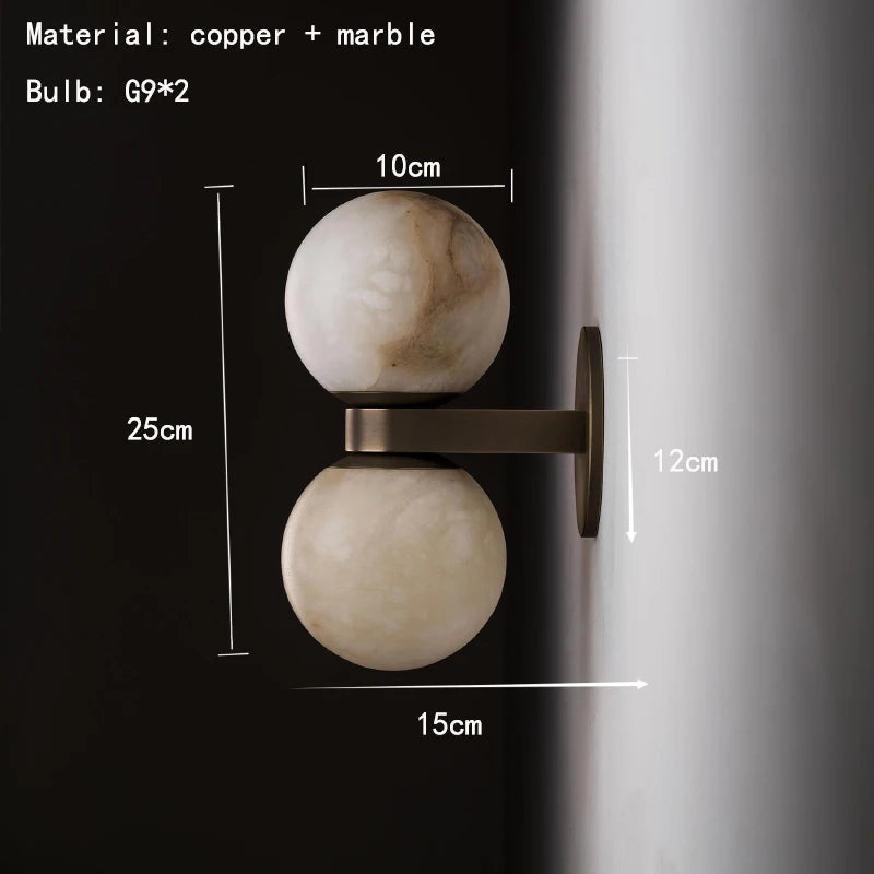 Phaedra Veil Globe Marble Wall Sconce – product view 7