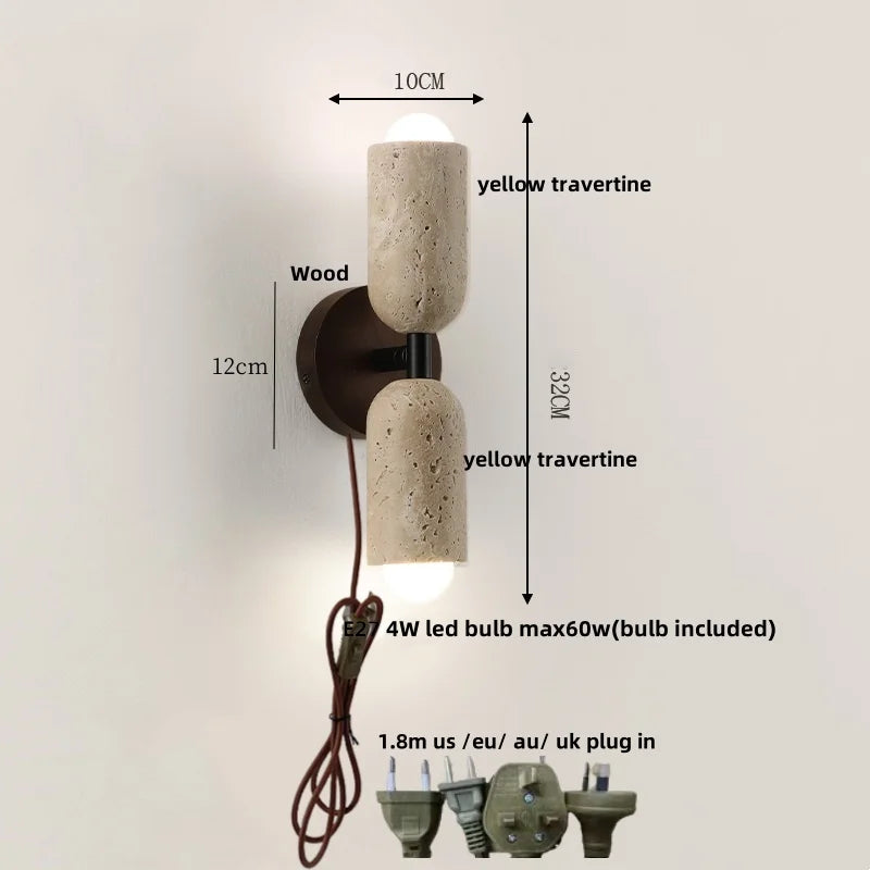 Evren Veil Travertine Wall Sconce – product view 15