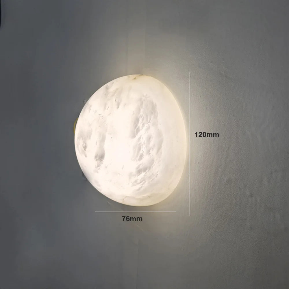 Palermo Round Alabaster Wall Sconce for Living Room – Nordic – detail view 8