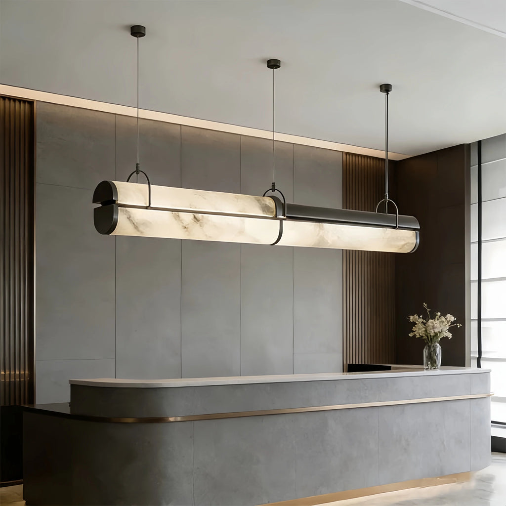 Tavian Veil Linear Alabaster Pendant Light – product view 5