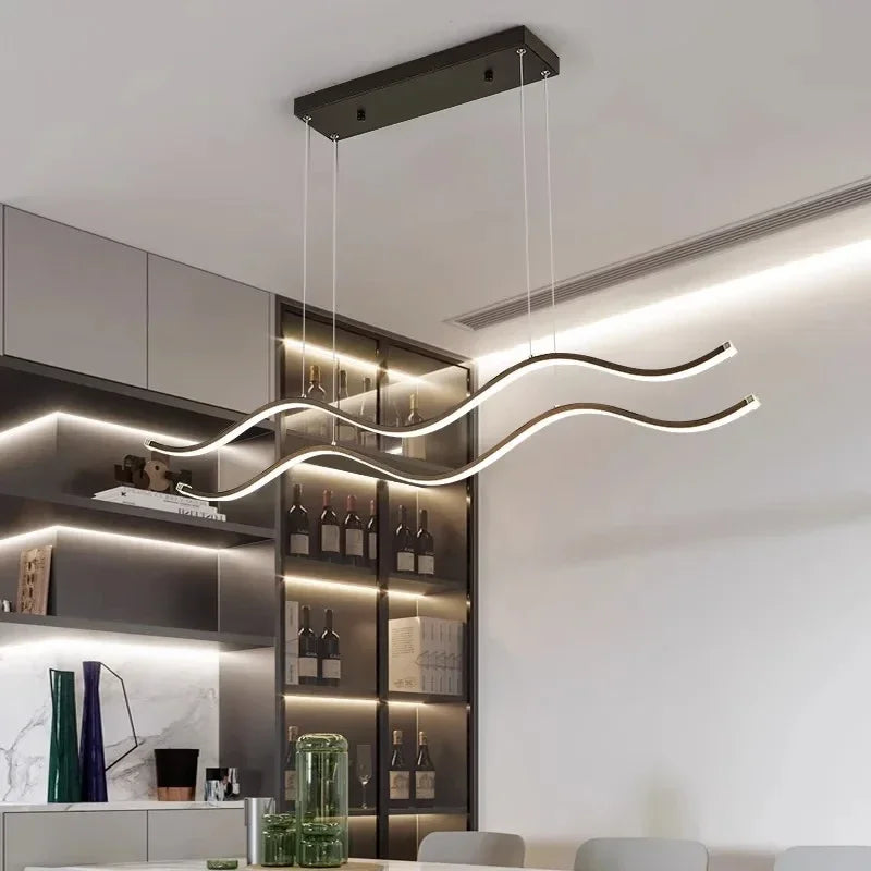 Maelis Arc Wave Aluminum Pendant Light – product view 8