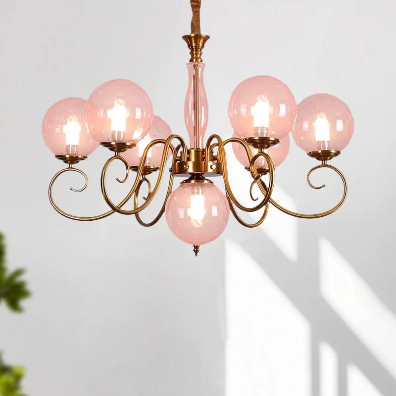 Siena French Wrought-Iron and Glass Chandelier – Vintage