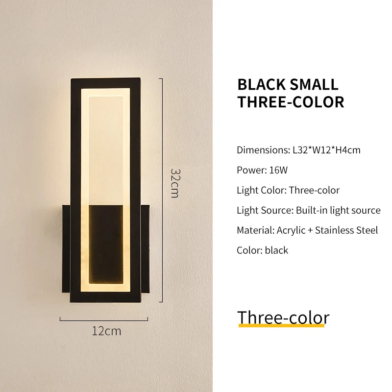 Palermo Minimalist Outdoor Wall Light for Porch