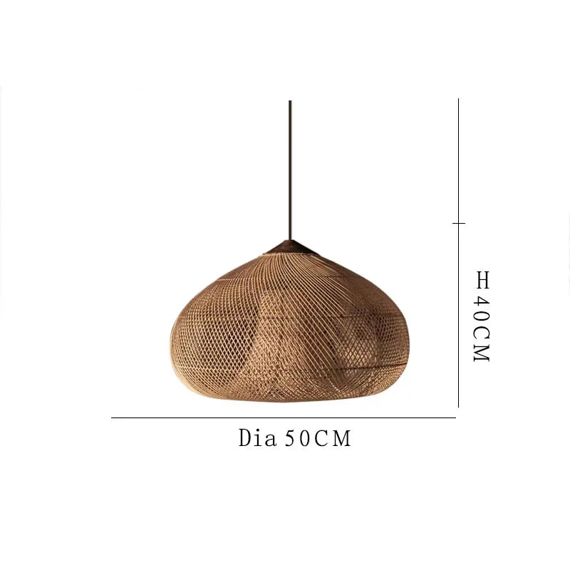 Rattan Pendant Light – Vintage Modern for Kitchen Island, Dining Room, Restaurant | Lucienne Orbit by Evenlyr