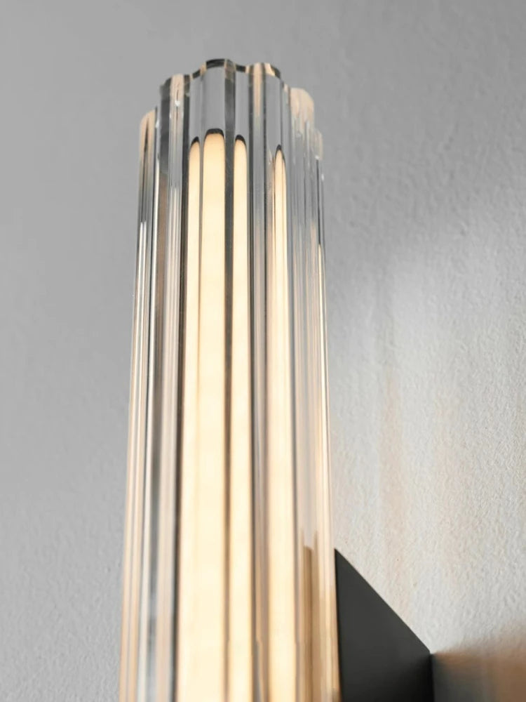 Glass Linear Wall Sconce – Nordic Minimalist Linear for Bedroom & Bedside, Living Room, Hotel & Hospitality | Isola Veil by Evenlyr