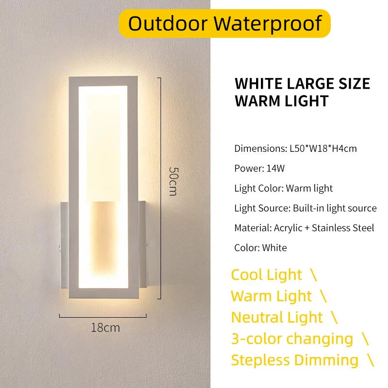 Palermo Minimalist Outdoor Wall Light for Porch