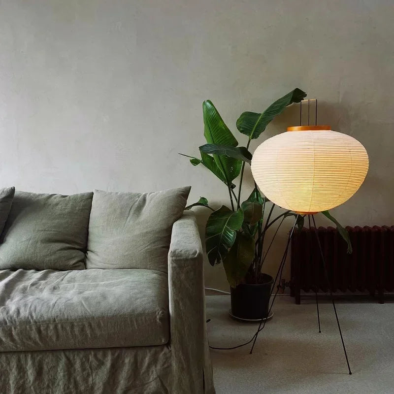 Wabi-Sabi Wood Orb Floor Lamp For Bedroom – detail view 2