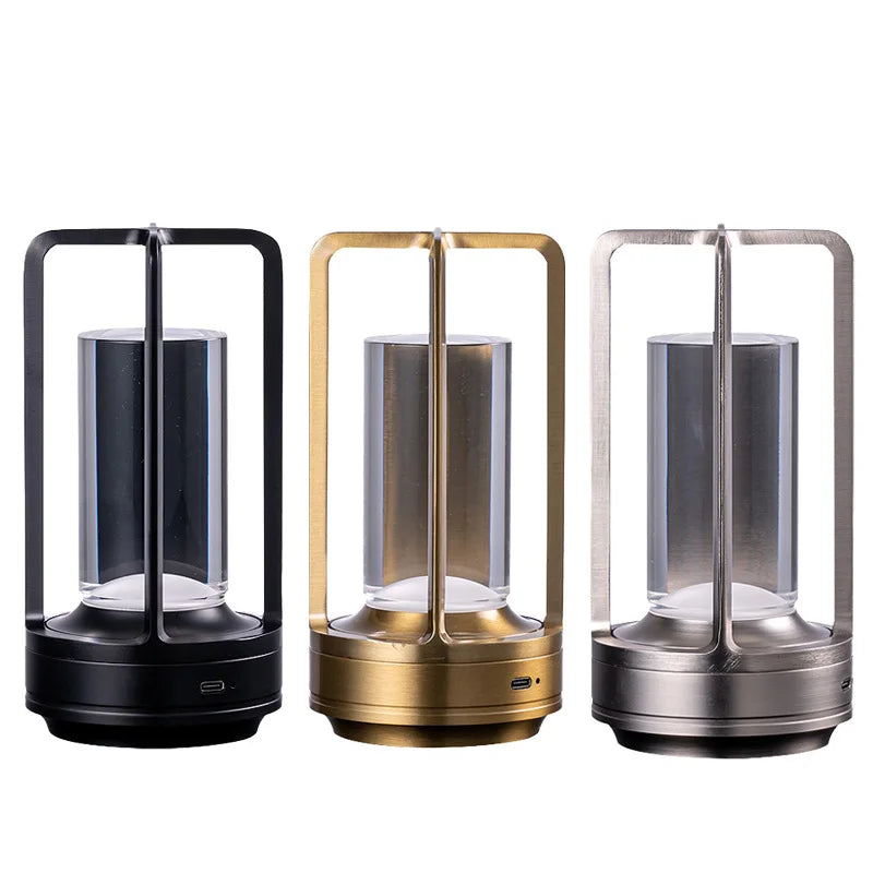 Acrylic Table Lamp – Modern Minimalist Cordless Rechargeable for Bedside, Restaurant Table, Desk & Office | Solenne Grove by Evenlyr