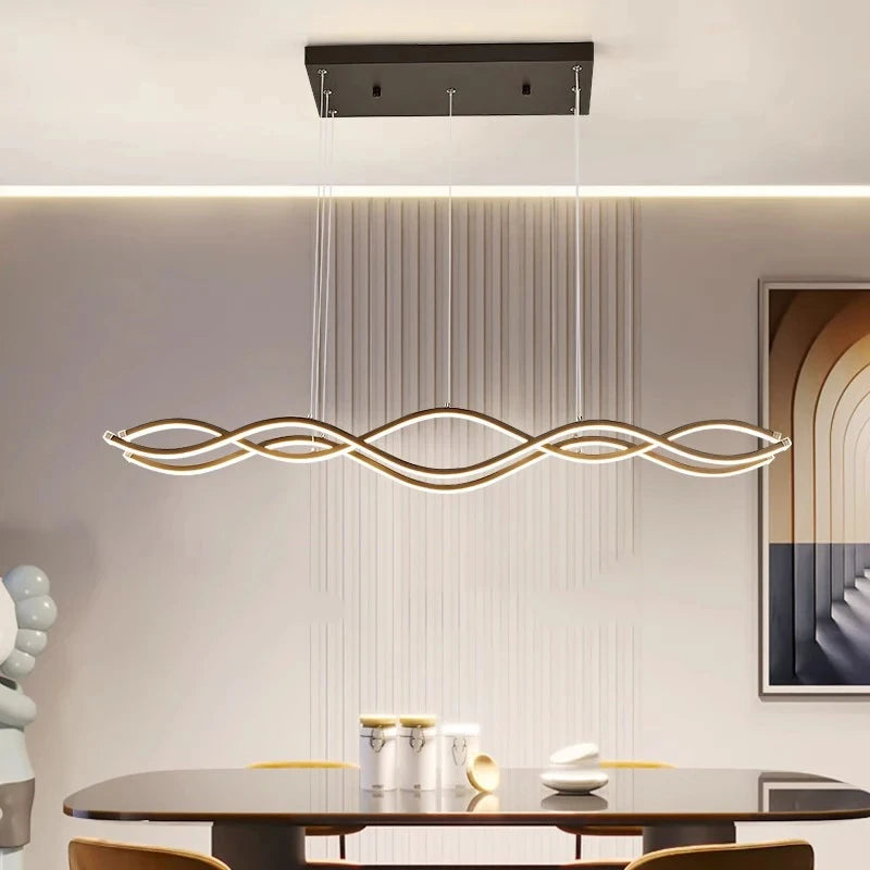 Metal Chandelier – Nordic Modern Dimmable LED for Dining Room, Living Room, Foyer | Kaelis Arc by Evenlyr