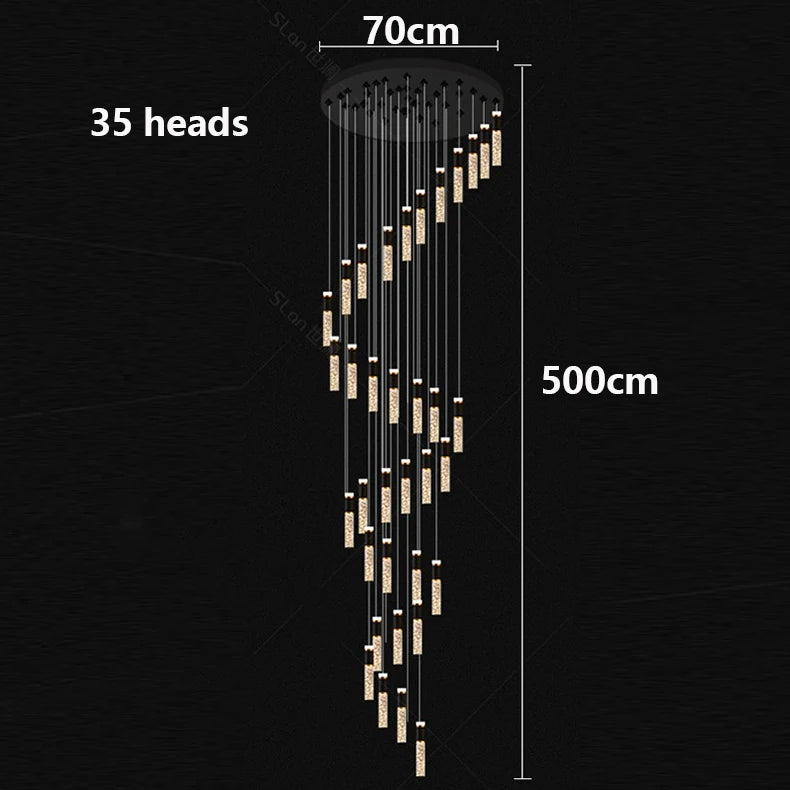 Crystal Chandelier – Modern Minimalist Dimmable LED for Living Room, Staircase, Dining Room | Celeste Halo by Evenlyr