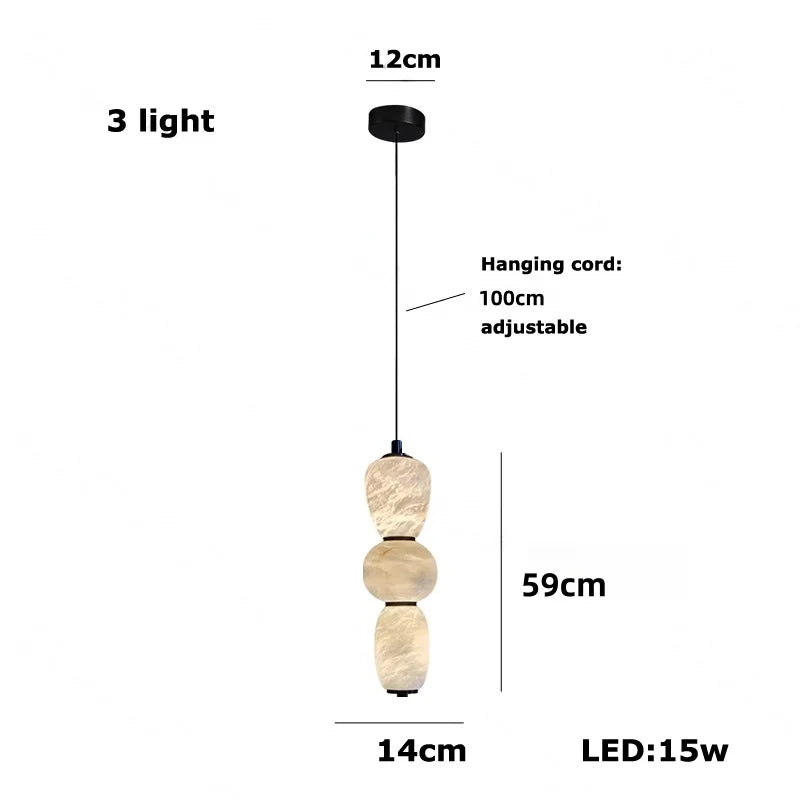 Valenne Halo Sculptural Alabaster Pendant Light – product view 8