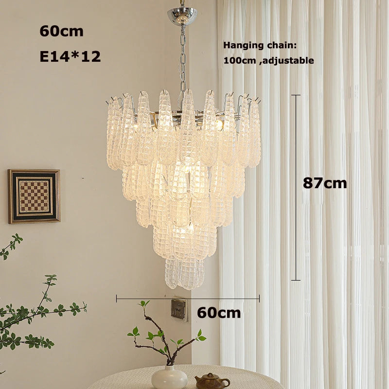 Glass Chandelier – Modern LED for Living Room, Bedroom & Bedside | Solenne Dome by Evenlyr