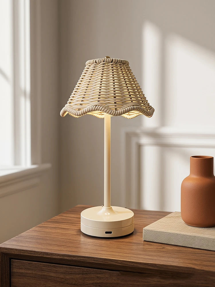 Modern Wood Rechargeable Desk Lamp – product view