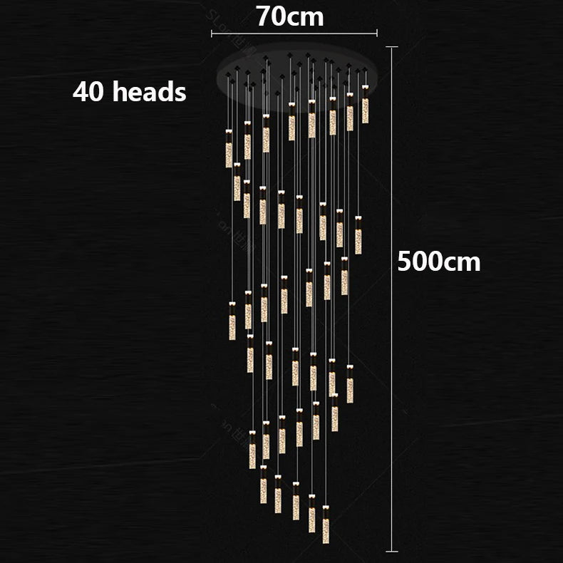 Modern Minimalist Chandelier – Crystal Dimmable LED for Dining Room, Hotel Lobby | Elowen Veil by Evenlyr