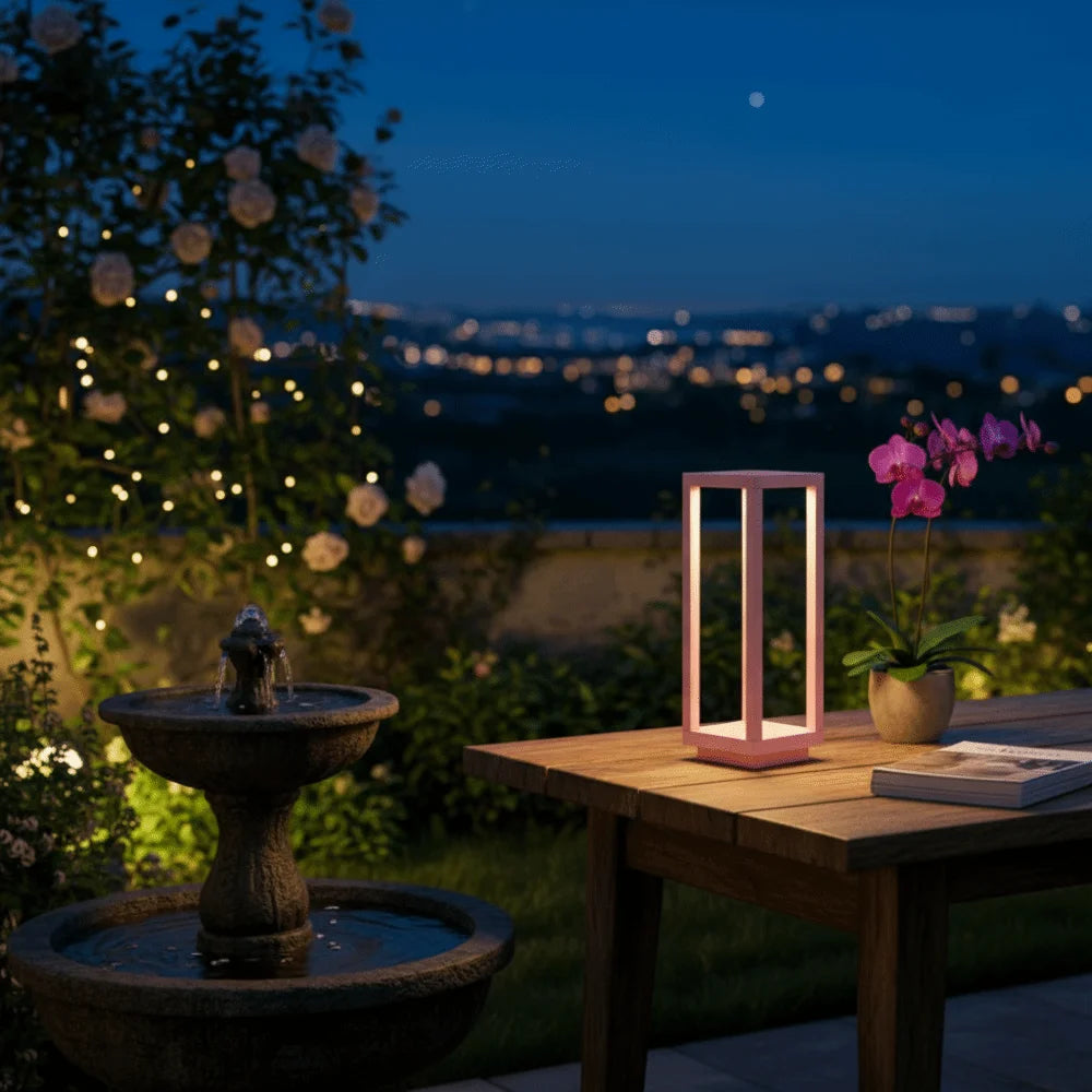 Designer Table Lamp – European Classic Cordless Rechargeable for Bedside, Restaurant Table, Hotel Room | Coralie Petal by Evenlyr
