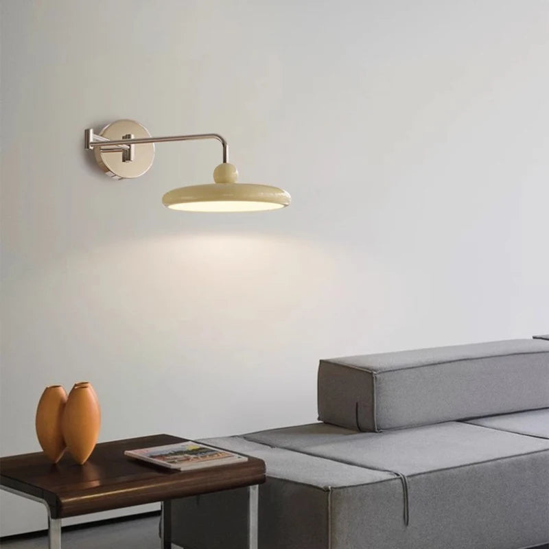Metal Adjustable Swing-Arm Wall Sconce – Nordic Modern Adjustable LED for Bedroom & Bedside, Living Room | Aveline Crest by Evenlyr